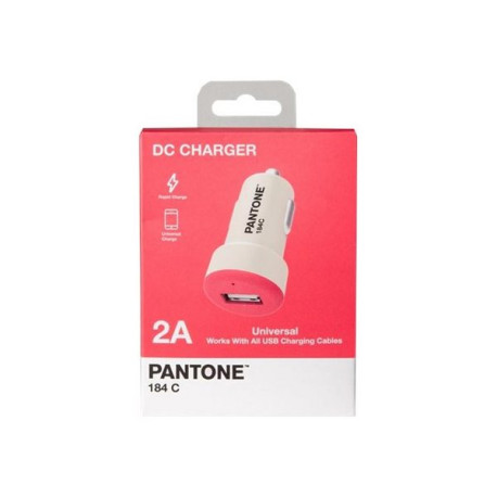 Pantone - Adattatore alimentazione per auto - 2.1 A (USB) - bianco, pantone 184C