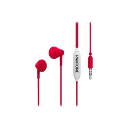 Pantone - Auricolari con microfono - in-ear - cablato - jack 3,5 mm - rosso