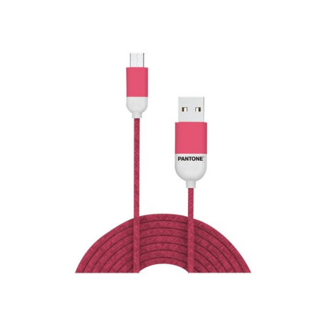 Pantone - Cavo USB - Micro-USB Tipo B (M) a USB (M) - 2.4 A - 1.5 m - rosa