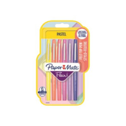 Paper Mate FLAIR - Penna punta in fibra - colori pastello assortiti - 0.7 mm - medio (pacchetto di 6)