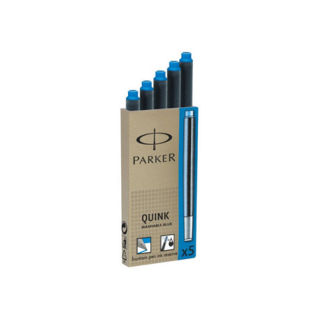 Parker - Cartuccia inchiostro - non permanente - blu (pacchetto di 5)