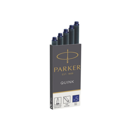 Parker Quink - Cartuccia inchiostro - blu (pacchetto di 5)