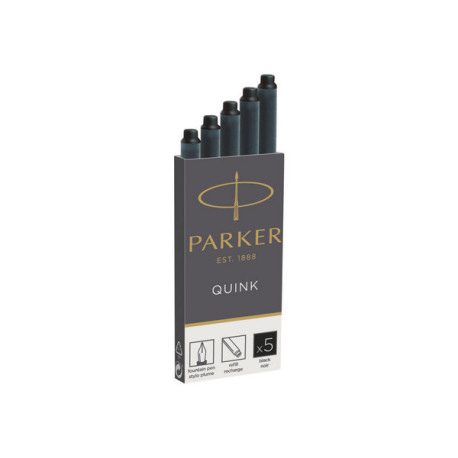 Parker Quink - Cartuccia inchiostro - nero (pacchetto di 5)