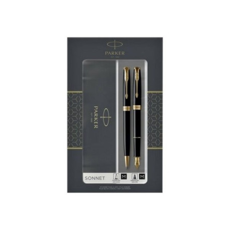 Parker Sonnet - Set di penna stilografica e penna a sfera - nero - medio - 2 pezzi