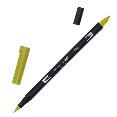 Pennarello Dual Brush N076 - green ochre - Tombow