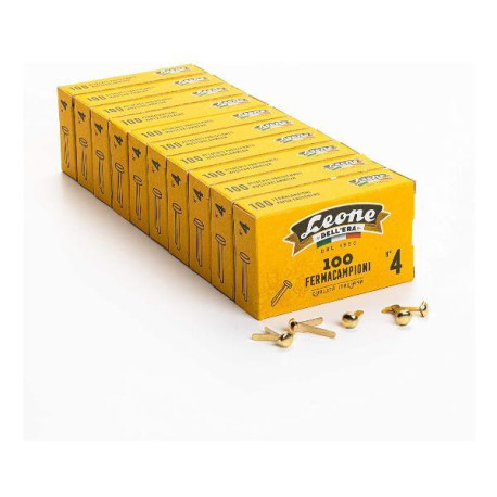 Leone Dell'Era Fermacampioni ottonati N4 Confezione da 10 scatole x100 fermacampioni ciascuna