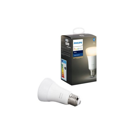 Philips Hue White - Lampadina LED - forma: A60 - E27 - 9 W (equivalente 60 W) - classe F - luce bianca calda - 2700 K - bianco