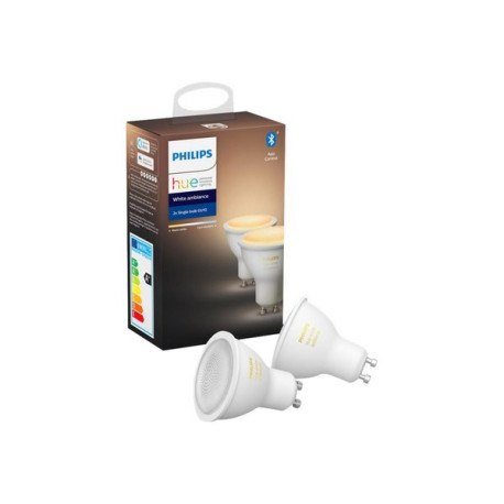 Philips Hue White ambiance - Lampadina a spot a LED - GU10 - 5 W (equivalente 50 W) - classe G - Luce bianca calda/luce diurna 