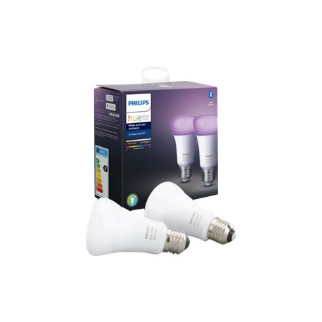 Philips Hue White and Color Ambiance Dual Pack - Lampadina LED - forma: A60 - E27 - 9 W (equivalente 60 W) - classe A+ - 16 mil