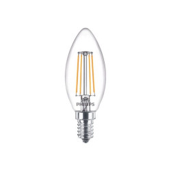 Philips LED Classic Candle - Lampadina con filamento LED - forma: B35 - trasparente finitura - E14 - 4.3 W (equivalente 40 W) -