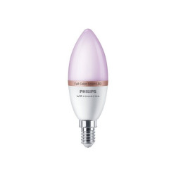 Philips Smart - Lampadina LED - forma: C37 - satinata finitura - E14 - 4.9 W (equivalente 40 W) - classe F - full color - 2200-