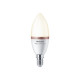 Philips Smart - Lampadina LED - forma: C37 - satinata finitura - E14 - 4.9 W (equivalente 40 W) - classe F - luce bianca calda 