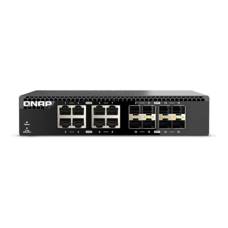 QNAP QSW-3216R-8S8T - Switch - 8 x 100/1000/2.5G/5G/10GBase-T + 8 x 10Gb Ethernet SFP+ - montabile su rack