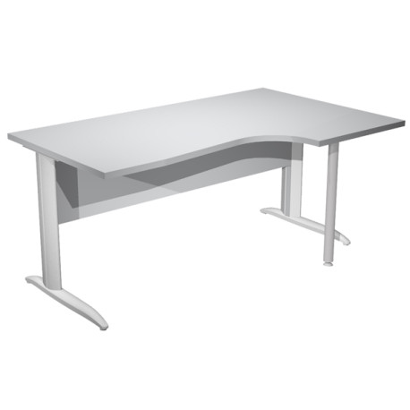 Scrivania Compact Destro Easy - 160 x 60/80/100 cm - Grigio/grigio alluminio - Artexport