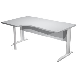 Scrivania Compact Sinistro Easy - 160 x 60/80/100 cm - Grigio/grigio alluminio - Artexport