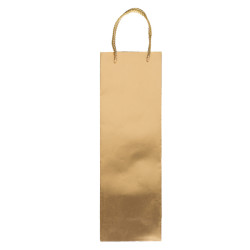 Portabottiglie natale - 12 x 37 x 9 cm - carta metal - oro - Rex Sadoch