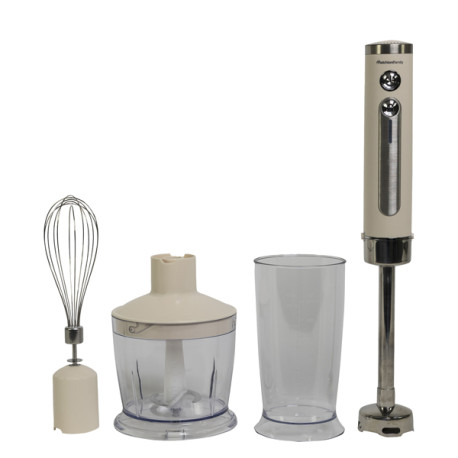 Set cordless Ariel - frullatore immersione/sbattitore/tritatutto - bianco - Melchioni