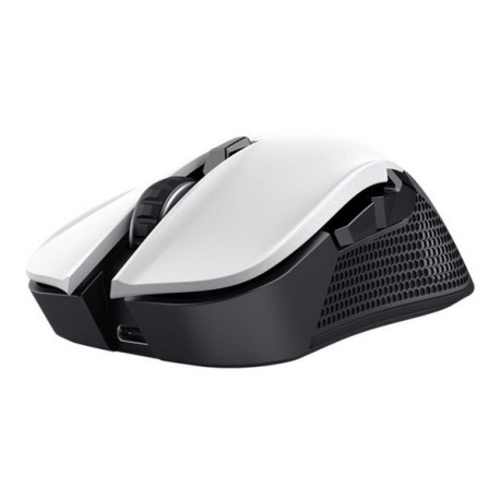 Trust GXT 923W Ybar - Mouse - da gaming - per destrorsi - 6 pulsanti - senza fili - 2.4 GHz - ricevitore wireless USB - bianco