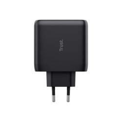 Trust Maxo - Alimentatore - 65 Watt - 3 A - PD 3.0 - 2 connettori di uscita (24 pin USB-C) - nero