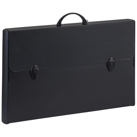 Valigetta polionda Total Black - 37 x 60 cm - dorso rigido 5 cm - PPL - nero - Favorit