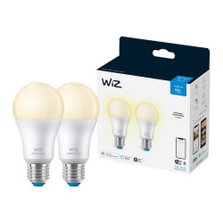 WiZ - Lampadina LED - forma: A60 - satinata finitura - E27 - 8 W (equivalente 60 W) - classe F - Luce bianca morbida - 2700 K (