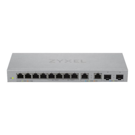 Zyxel XGS1010-12 - V2 - switch - gestito - 8 x 10/100/1000 + 2 x 100/1000/2.5G + 2 x 1 Gigabit / 10 Gigabit SFP+ (uplink) - des