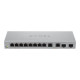 Zyxel XGS1210-12 - V2 - switch - gestito - 8 x 10/100/1000 + 2 x 100/1000/2.5G + 2 x 1 Gigabit / 10 Gigabit SFP+ (uplink) - des