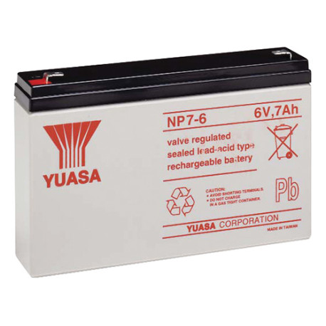 Batteria al piombo ricaricabile 6V 7Ah Yuasa NP7-6 491461503