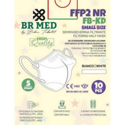 Mascherina FFP2 - KN95 per Bambino 5 Strati CE 1463 - BIANCO BIANCA BIANCHE (Conf. Singola) BRMED