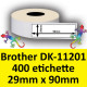 Rotolo di Etichette Compatibie a Trasferimento Termico per Brother DK-11201 mm 29 X 90 400 Etichette