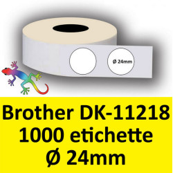 Rotolo di Etichette Compatibie a Trasferimento Termico per Brother DK-11218 Diametro mm 24 100 Etichette