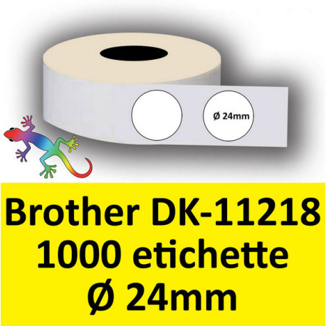 Rotolo di Etichette Compatibie a Trasferimento Termico per Brother DK-11218 Diametro mm 24 100 Etichette