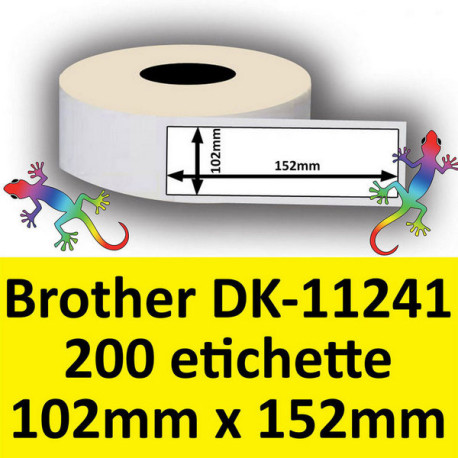 Rotolo di Etichette Compatibie a Trasferimento Termico per Brother DK-11241 mm 152 X 102 200 Etichette