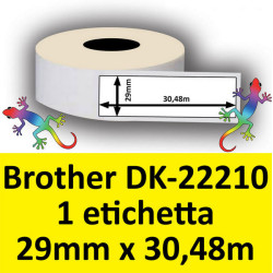 Rotolo di Etichette Compatibie a Trasferimento Termico per Brother DK-22210 mm 30,48 X 29