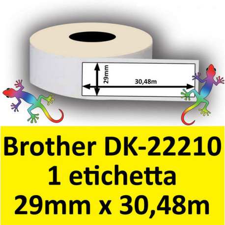 Rotolo di Etichette Compatibie a Trasferimento Termico per Brother DK-22210 mm 30,48 X 29