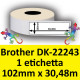 Rotolo di Etichette Compatibie a Trasferimento Termico per Brother DK-22243 mm 30,48 X 102