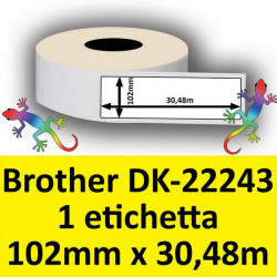 Rotolo di Etichette Compatibie a Trasferimento Termico per Brother DK-22243 mm 30,48 X 102