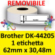 Rotolo di Etichette Compatibie a Trasferimento Termico per Brother DK-44205 mm 30,48 X 62