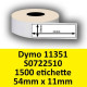 Rotolo di Etichette Compatibie a Trasferimento Termico per Dymo 11351 S0722510 mm 54 X 11 1500 Etichette Permanente