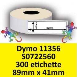 Rotolo di Etichette Compatibie a Trasferimento Termico per Dymo 11356 S0722560 mm 89 X 41 300 Etichette Permanente