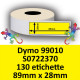 Rotolo di Etichette Compatibie a Trasferimento Termico per Dymo 99010 S0722370 mm 89 X 28 130 Etichette Colore Giallo