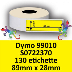 Rotolo di Etichette Compatibie a Trasferimento Termico per Dymo 99010 S0722370 mm 89 X 28 130 Etichette Colore Giallo