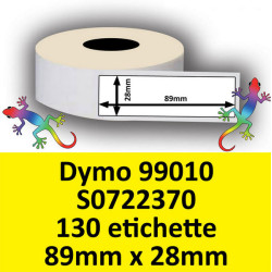 Rotolo di Etichette Compatibie a Trasferimento Termico per Dymo 99010 S0722370 mm 89 X 28 130 Etichette Permanente