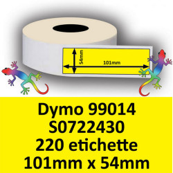 Rotolo di Etichette Compatibie a Trasferimento Termico per Dymo 99014 S0722430 mm 101 X 54 220 Etichette Colore Giallo