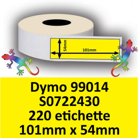 Rotolo di Etichette Compatibie a Trasferimento Termico per Dymo 99014 S0722430 mm 101 X 54 220 Etichette Colore Giallo