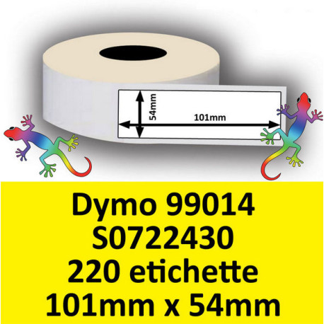 Rotolo di Etichette Compatibie a Trasferimento Termico per Dymo 99014 S0722430 mm 101 X 54 220 Etichette Permanente