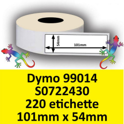 Rotolo di Etichette Compatibie a Trasferimento Termico per Dymo 99014 S0722430 mm 101 X 54 220 Etichette Rimovibile