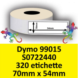 Rotolo di Etichette Compatibie a Trasferimento Termico per Dymo 99015 S0722440 mm 70 X 54 320 Etichette Permanente