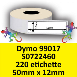 Rotolo di Etichette Compatibie a Trasferimento Termico per Dymo 99017 S0722460 mm 50 X 12 220 Etichette Permanente