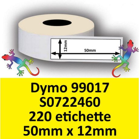 Rotolo di Etichette Compatibie a Trasferimento Termico per Dymo 99017 S0722460 mm 50 X 12 220 Etichette Permanente